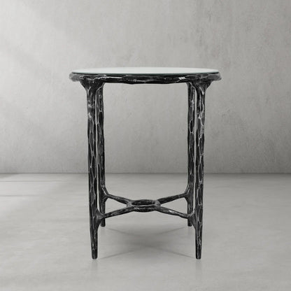 Thaddeus Glass Round Side Table 18" 22"