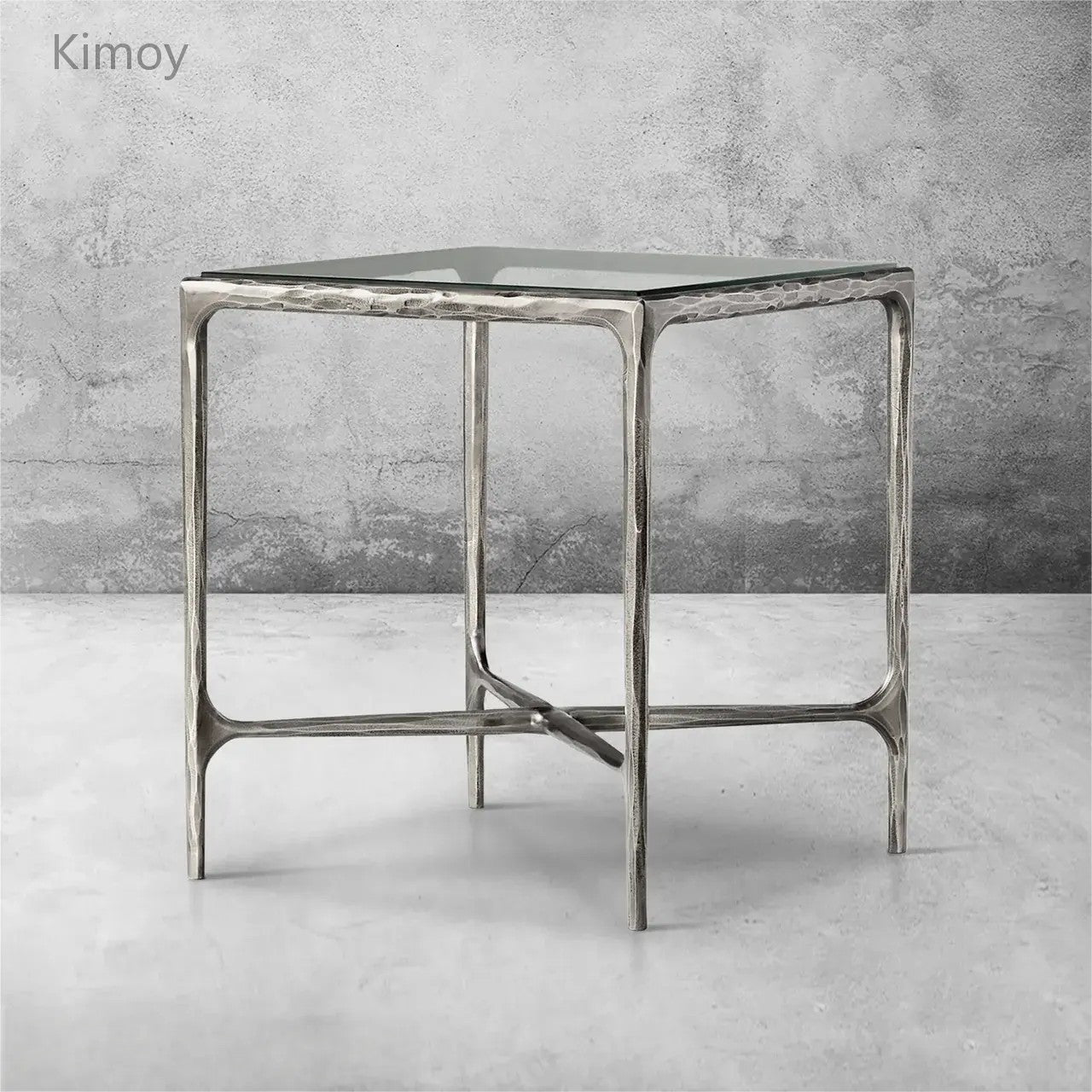 Thaddeus Glass Square Side Table 18" 22"