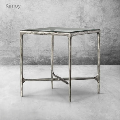 Thaddeus Glass Square Side Table 18" 22"