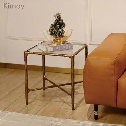 Thaddeus Glass Square Side Table 18" 22"