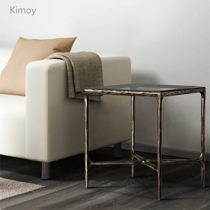 Thaddeus Glass Square Side Table 18" 22"