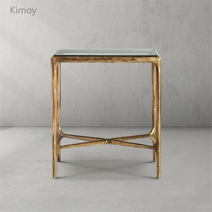 Thaddeus Glass Square Side Table 18" 22"