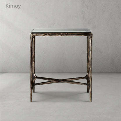Thaddeus Glass Square Side Table 18" 22"