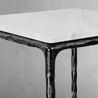 Thaddeus Mabrble Square Side Table 18" 22"