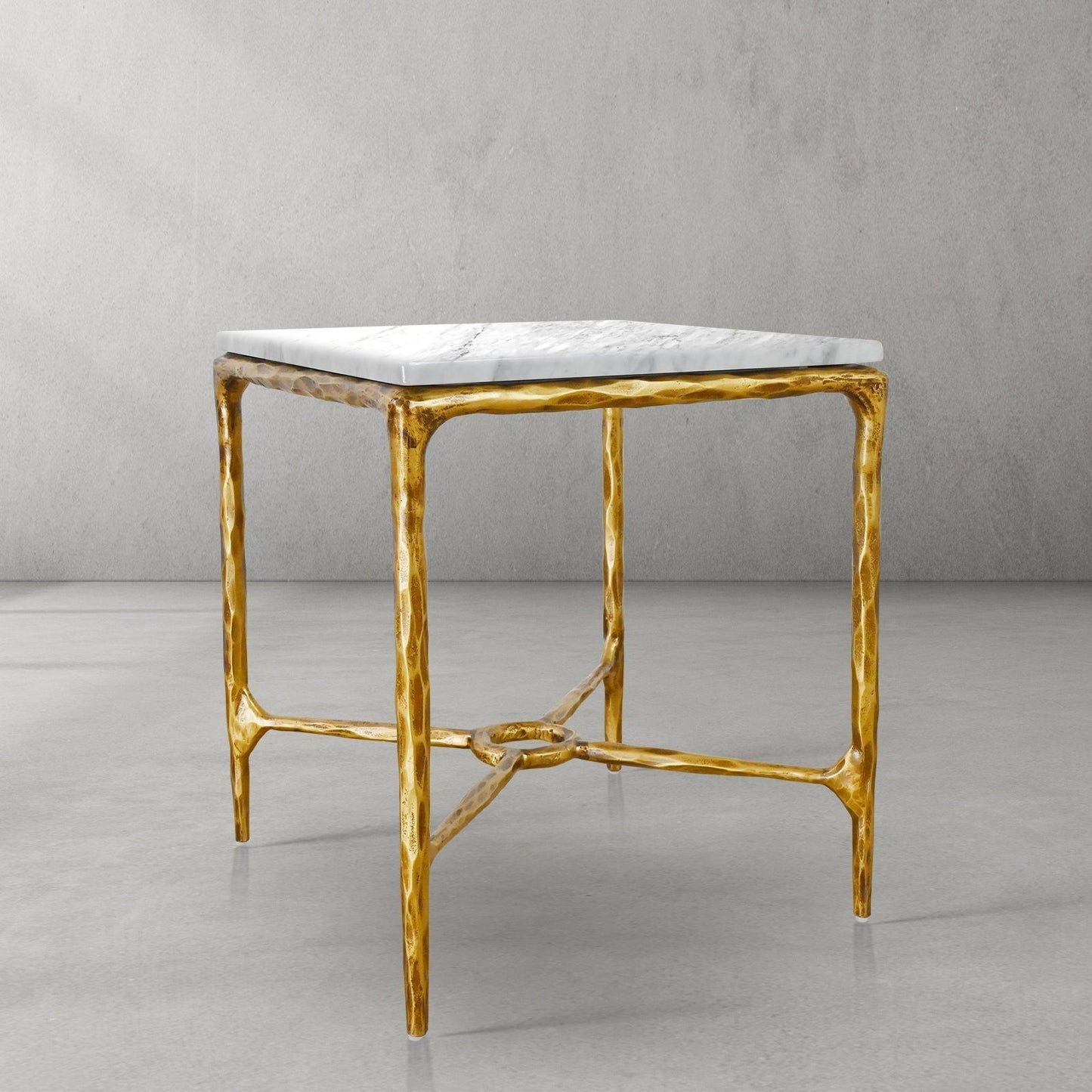 Thaddeus Mabrble Square Side Table 18" 22"