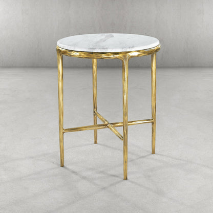 Thaddeus Marble Round Side Table 18"D