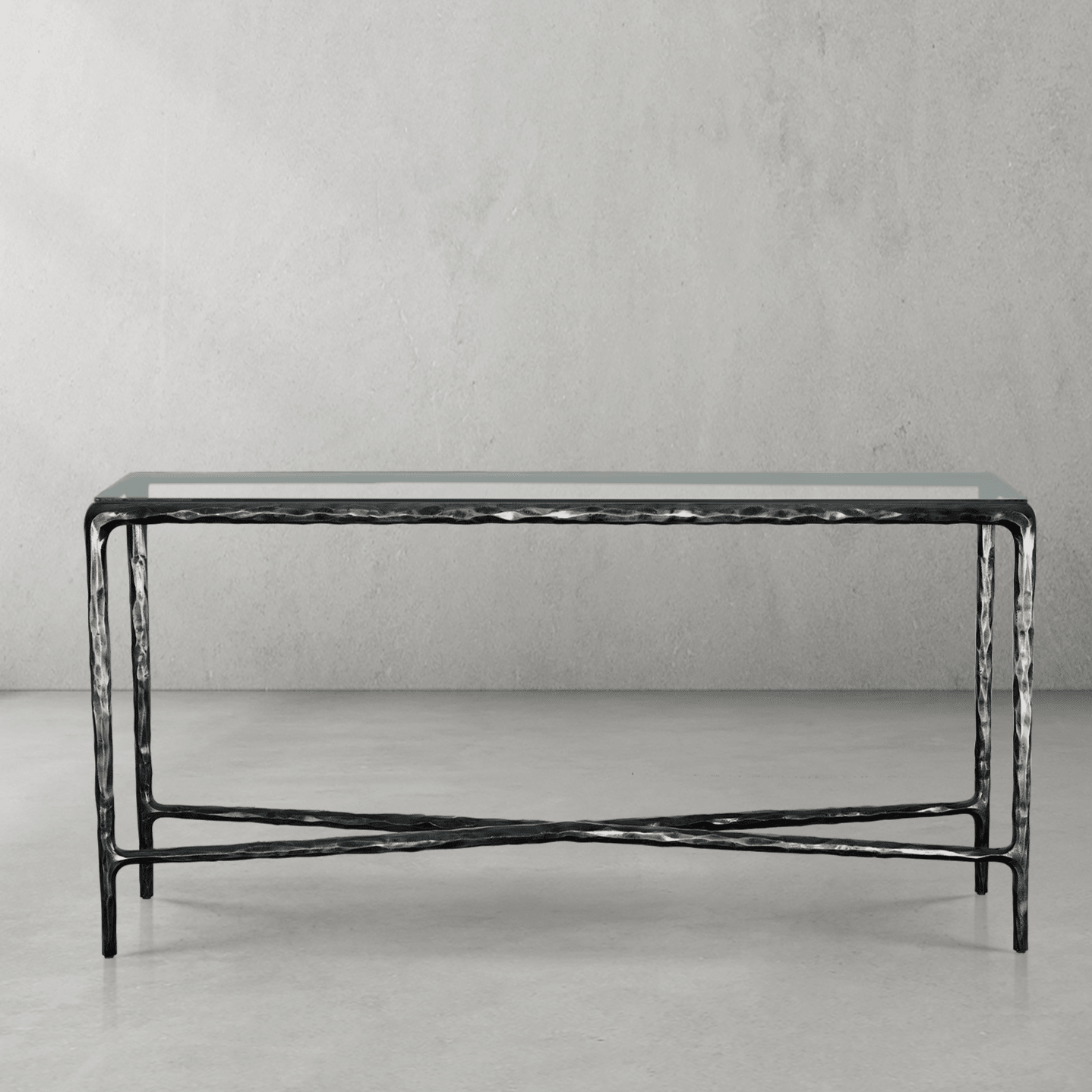 Thaddeus Rectangle Glass Console Table 60" 72"