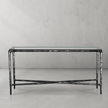 Thaddeus Rectangle Glass Console Table 60" 72"