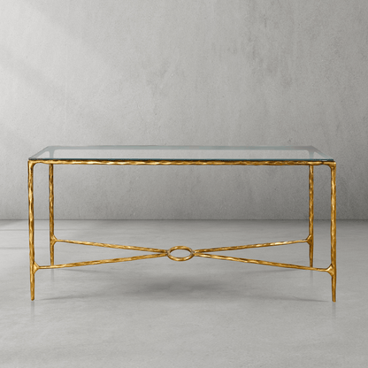Thaddeus Rectangle Glass Console Table 60" 72"