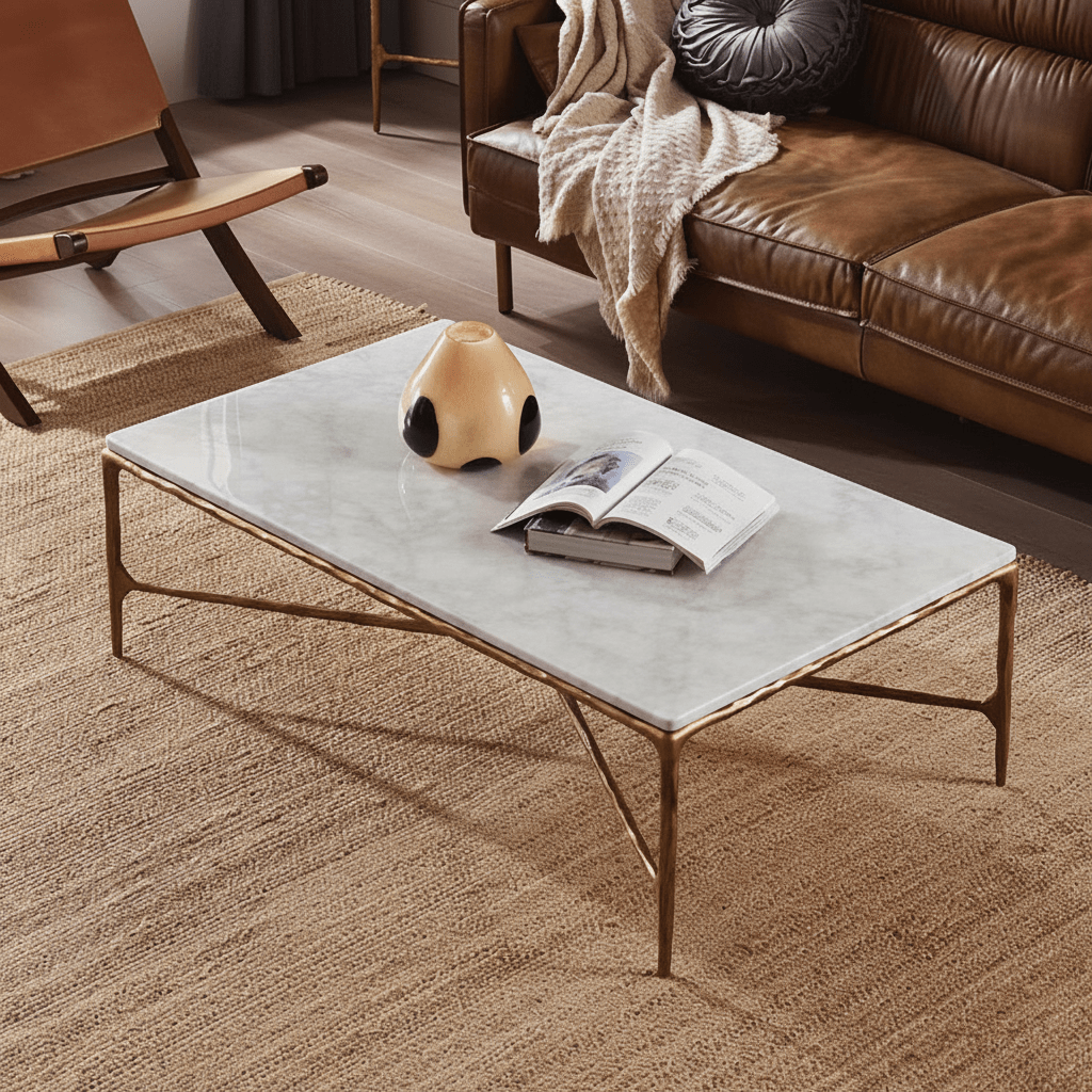 Thaddeus Rectangle Marble Coffee Table
