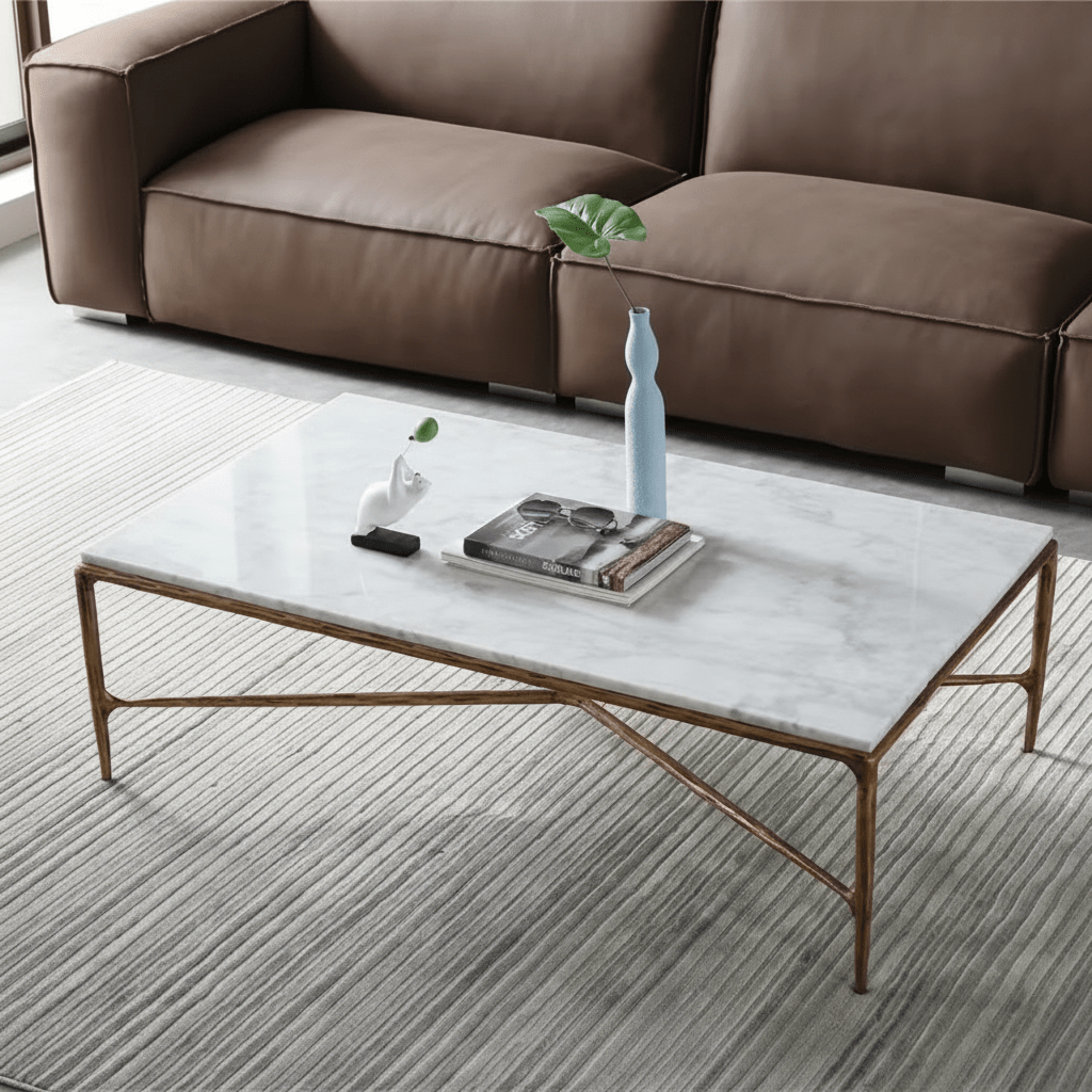 Thaddeus Rectangle Marble Coffee Table