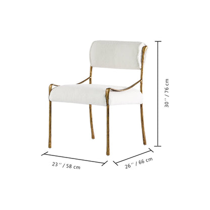 Thaddeus Retro Copper Iron Frame Armless Dining Chair