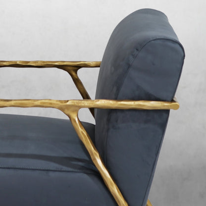 Thaddeus Retro Silver Iron Frame Track Armchair