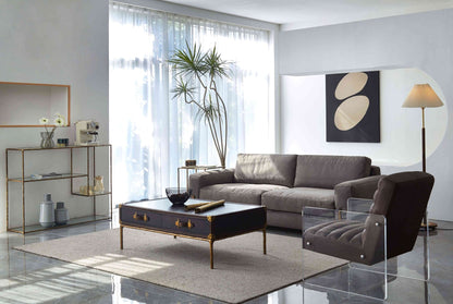 Thaddeus Vintage Leather Square Coffee Table