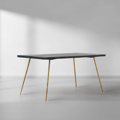 Thaddeus Vintage Style Metal Frame Dining Table