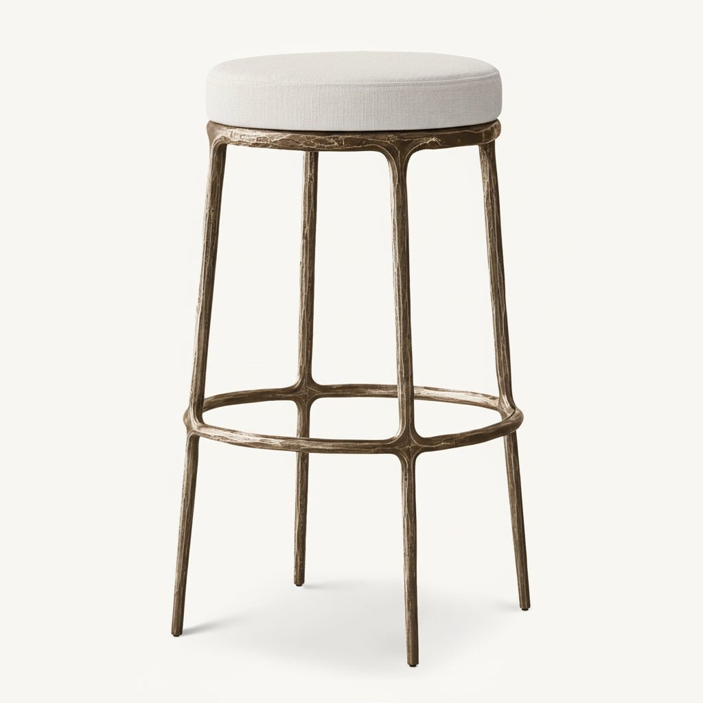 Thadeus Backless Fabric Swivel Bar and Counter Stool Living Room