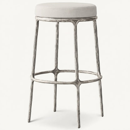 Thadeus Backless Fabric Swivel Bar and Counter Stool Living Room