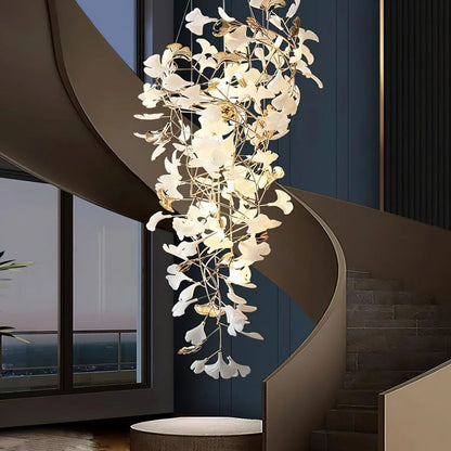 Tight Spiral Ginkgo Leaf Chandelier-Nobipets