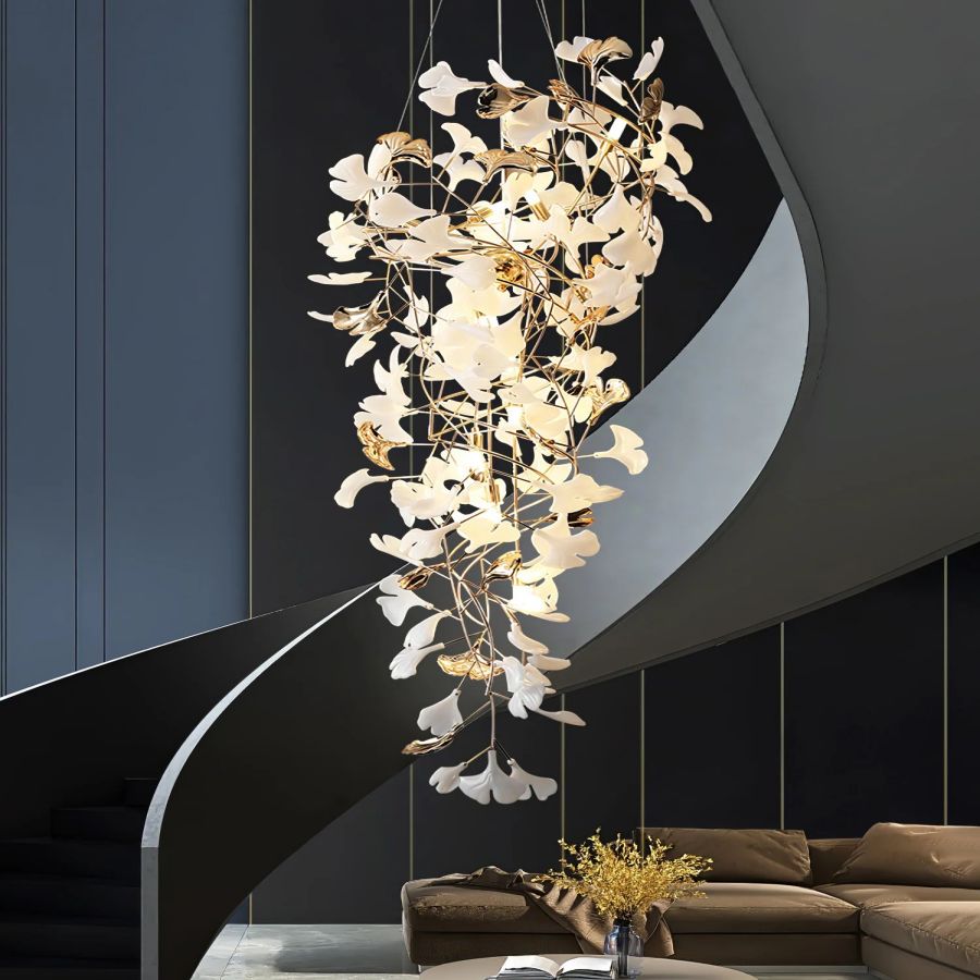 Tight Spiral Ginkgo Leaf Chandelier-Nobipets