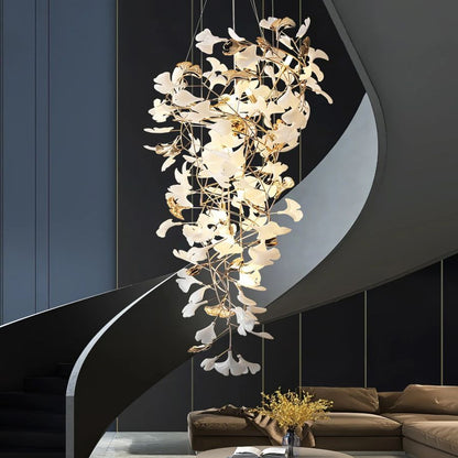 Tight Spiral Ginkgo Leaf Chandelier-Nobipets