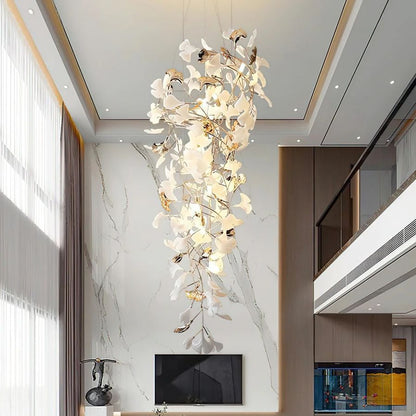 Tight Spiral Ginkgo Leaf Chandelier-Nobipets
