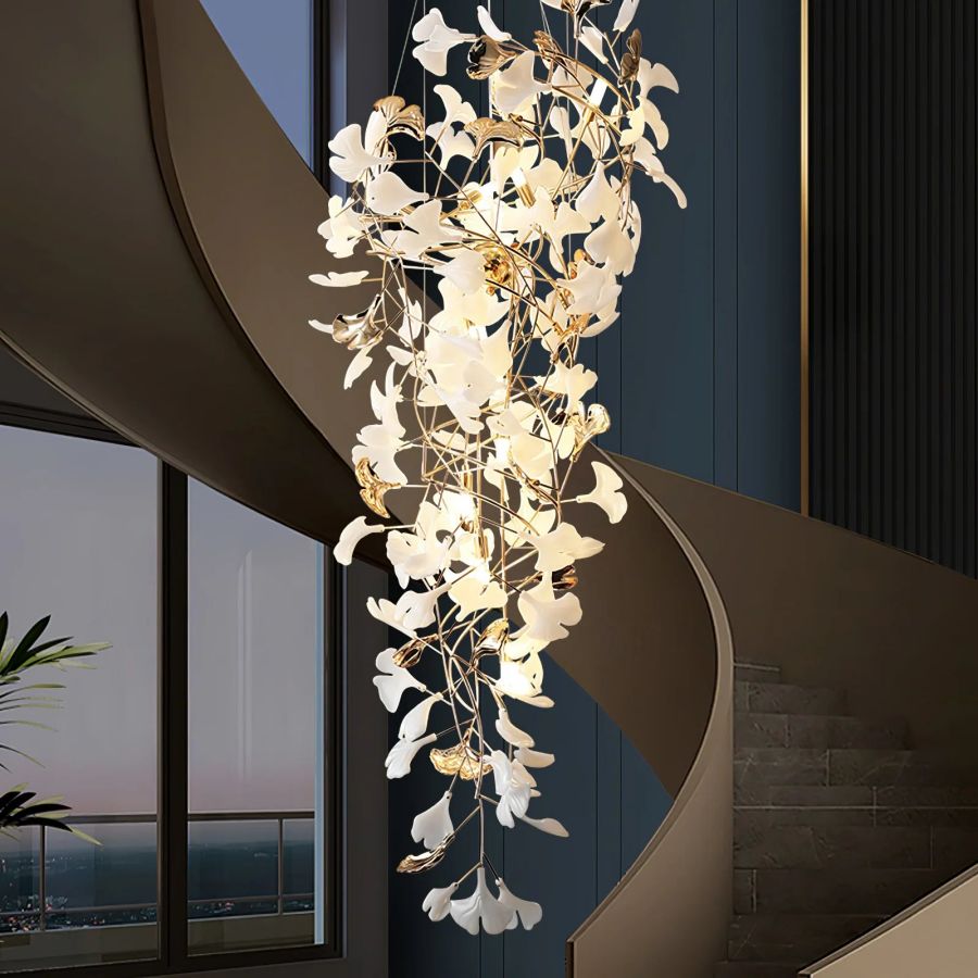 Tight Spiral Ginkgo Leaf Chandelier-Nobipets
