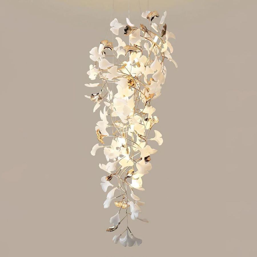Tight Spiral Ginkgo Leaf Chandelier-Nobipets