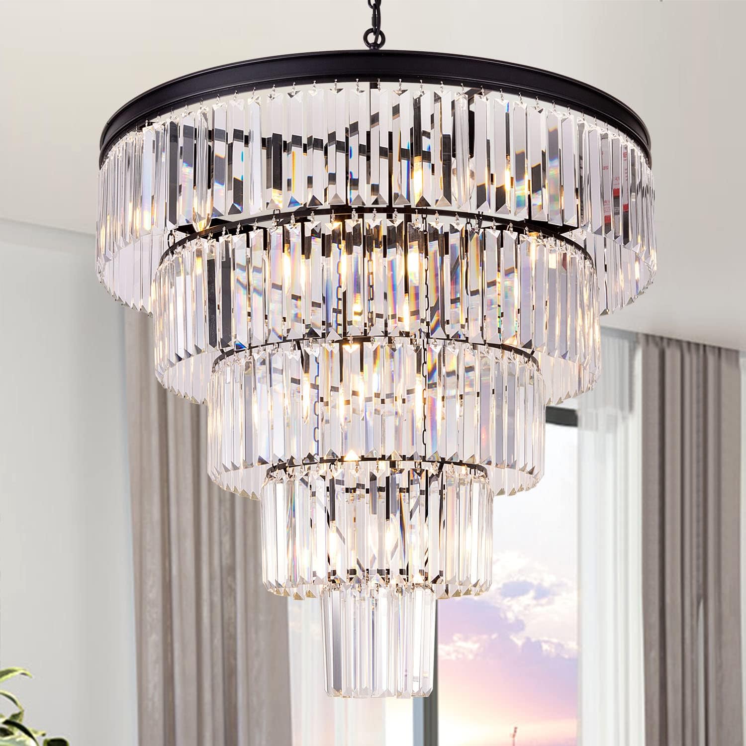 Tochic Crystal Round Chandelier-Nobipets