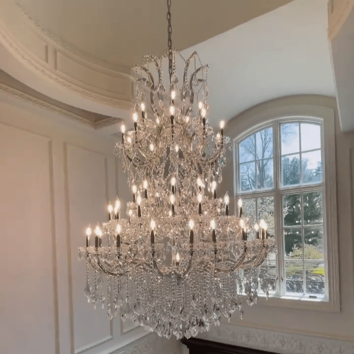 Traditional Candle Crystal Chandelier for Staircase/Foyer/Living Room/Villa-Nobipets