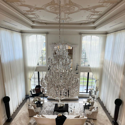 Traditional Candle Crystal Chandelier for Staircase/Foyer/Living Room/Villa-Nobipets