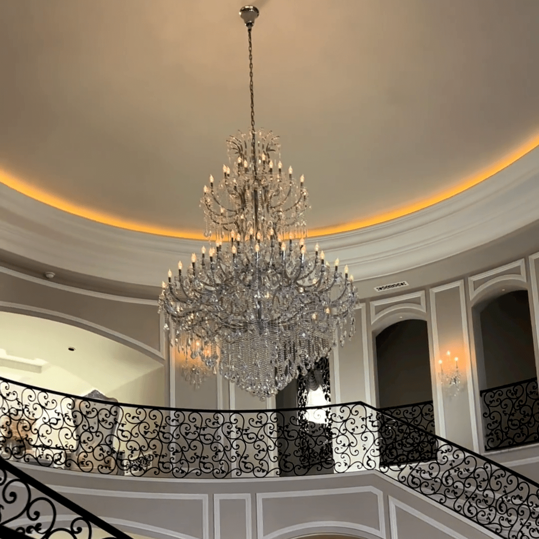 Traditional Candle Crystal Chandelier for Staircase/Foyer/Living Room/Villa-Nobipets