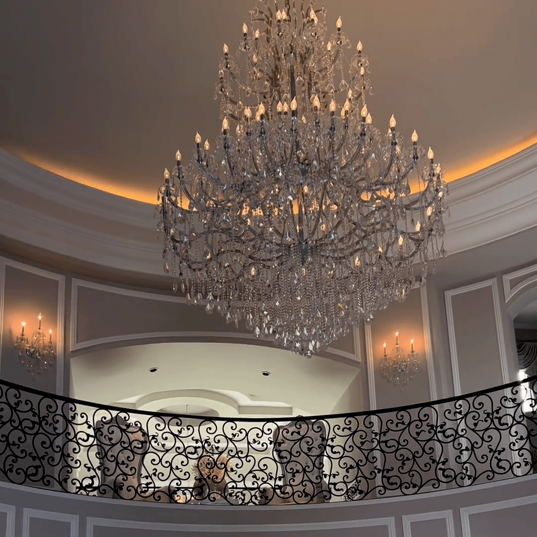 Traditional Candle Crystal Chandelier for Staircase/Foyer/Living Room/Villa-Nobipets