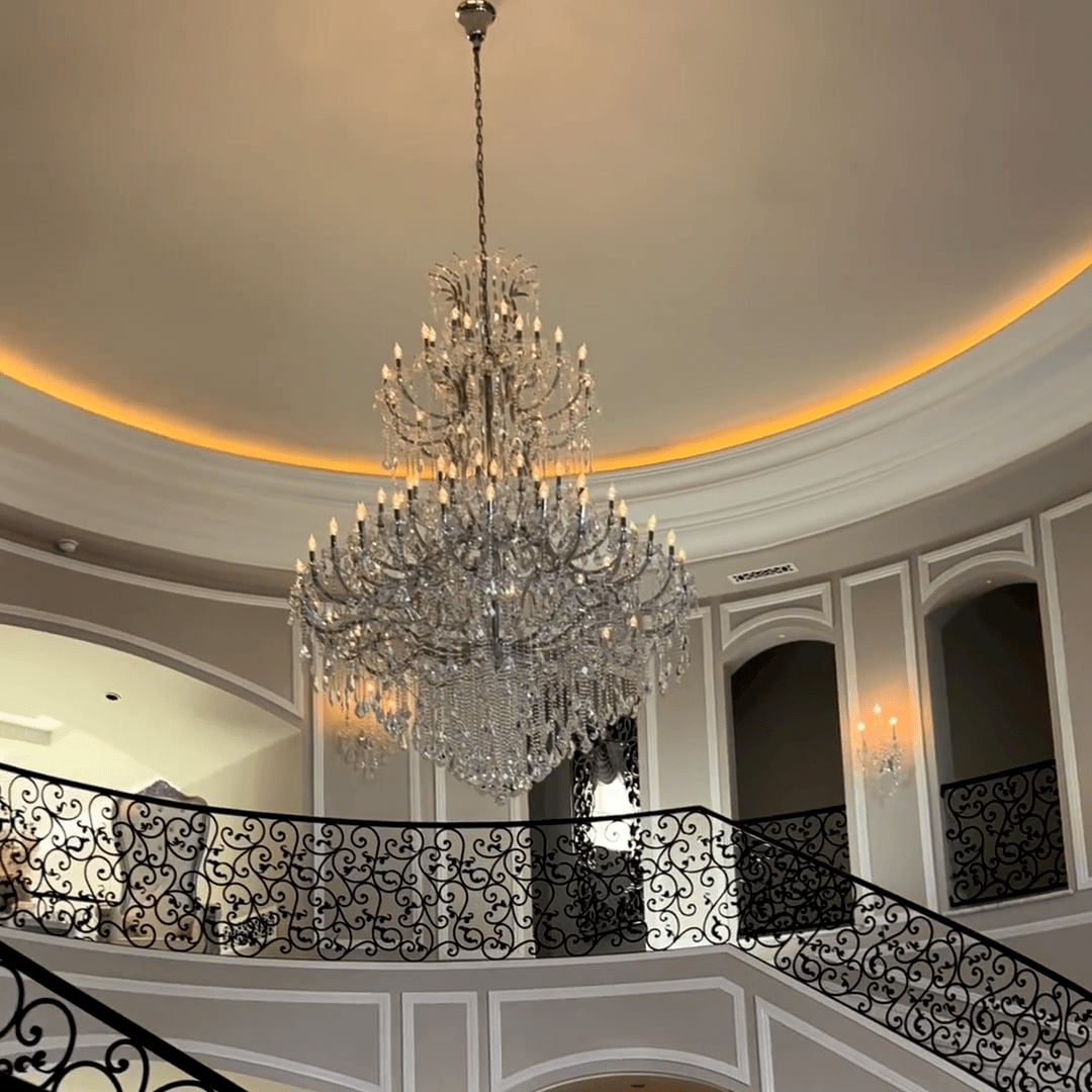 Traditional Candle Crystal Chandelier for Staircase/Foyer/Living Room/Villa-Nobipets