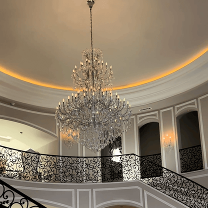 Traditional Candle Crystal Chandelier for Staircase/Foyer/Living Room/Villa-Nobipets