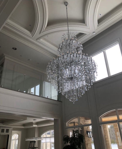 Traditional Candle Crystal Chandelier for Staircase/Foyer/Living Room/Villa-Nobipets