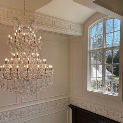 Traditional Candle Crystal Chandelier for Staircase/Foyer/Living Room/Villa-Nobipets