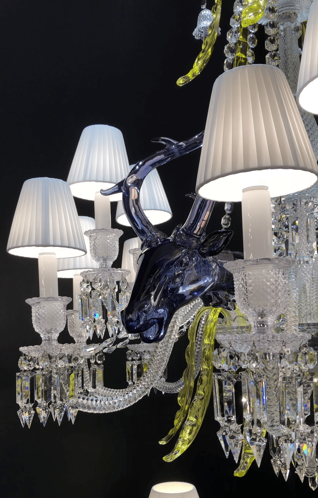 Traditional Colorful Candle Branch Blue Deer Crystal Chandelier for Living Room/Dining Room-Nobipets