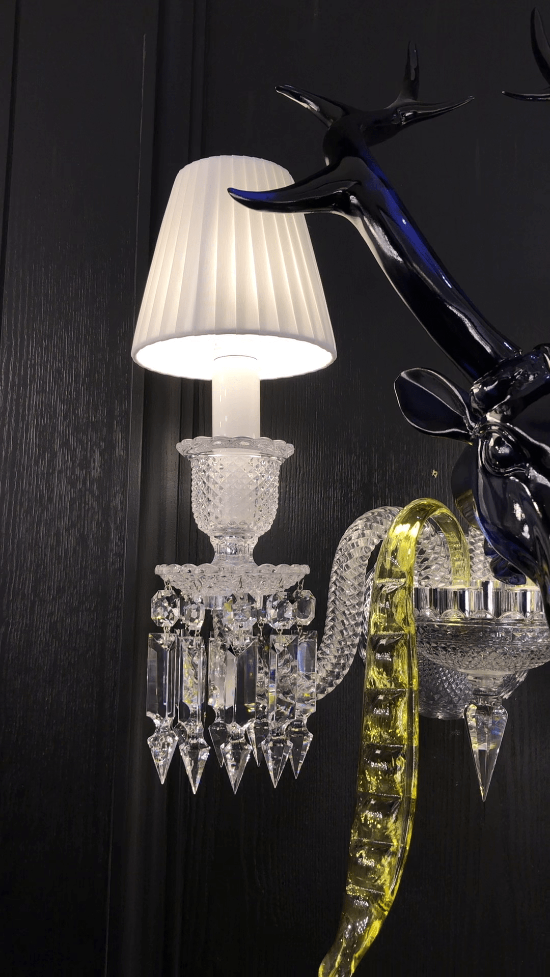 Traditional Colorful Candle Branch Blue Deer Crystal Chandelier for Living Room/Dining Room-Nobipets