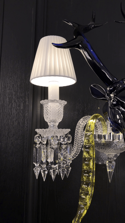 Traditional Colorful Candle Branch Blue Deer Crystal Chandelier for Living Room/Dining Room-Nobipets