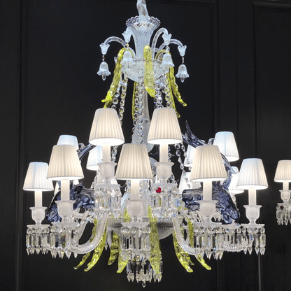 Traditional Colorful Candle Branch Blue Deer Crystal Chandelier for Living Room/Dining Room-Nobipets