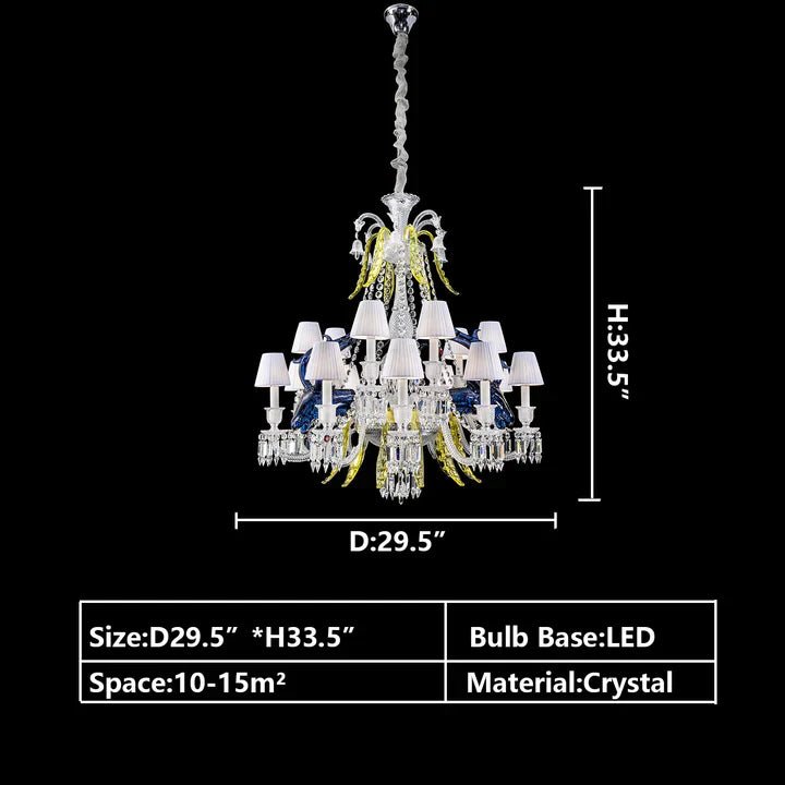 Traditional Colorful Candle Branch Blue Deer Crystal Chandelier for Living Room/Dining Room-Nobipets