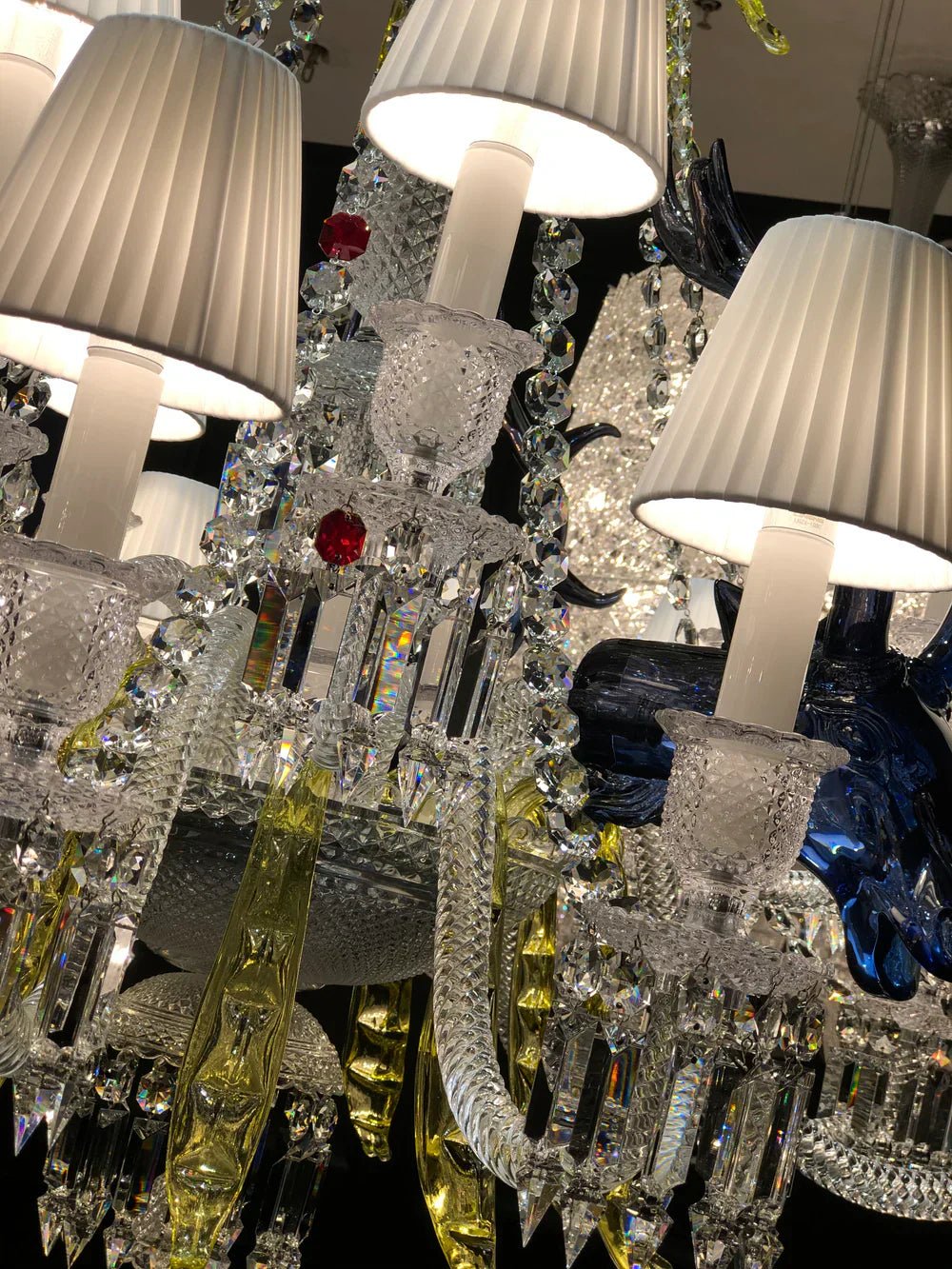 Traditional Colorful Candle Branch Blue Deer Crystal Chandelier for Living Room/Dining Room-Nobipets