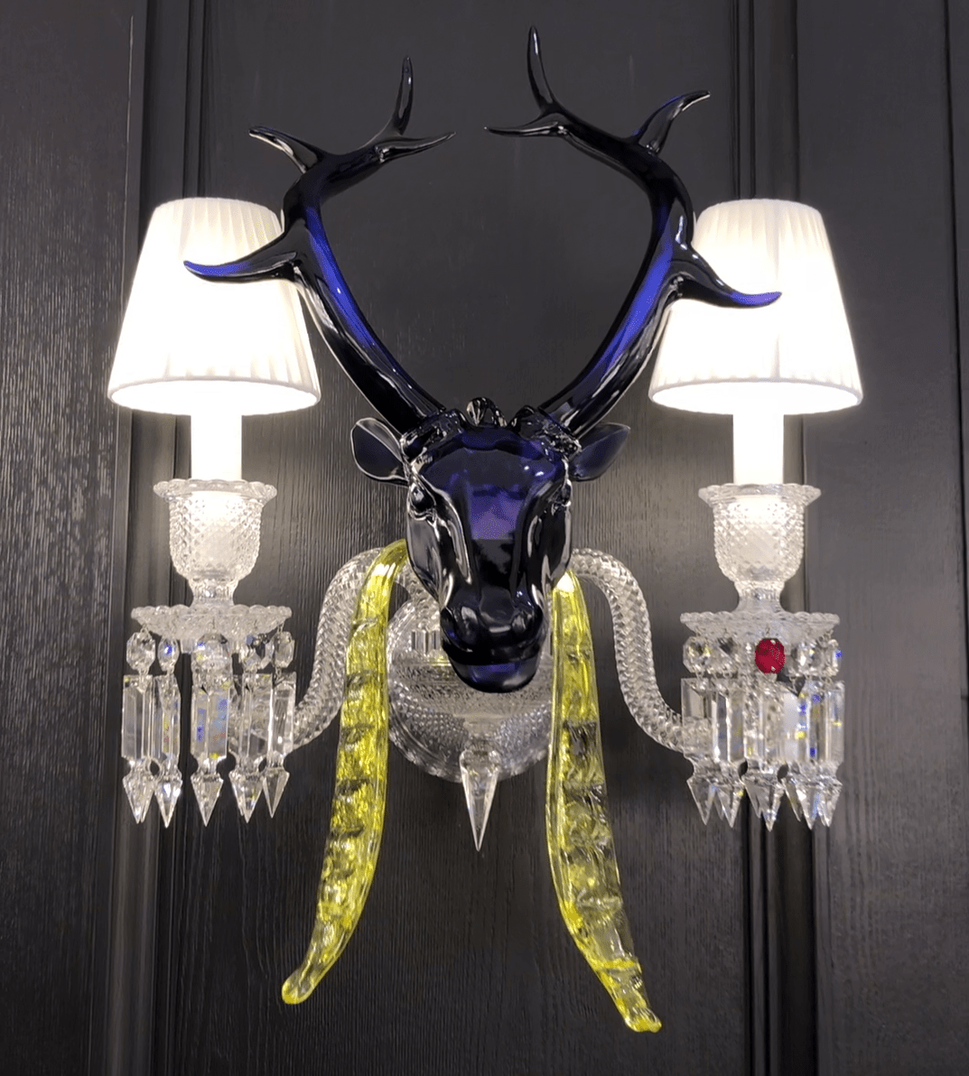Traditional Colorful Candle Branch Blue Deer Crystal Chandelier for Living Room/Dining Room-Nobipets