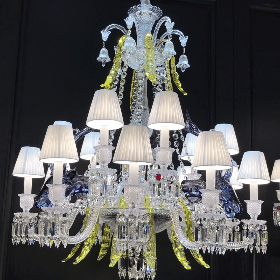 Traditional Colorful Candle Branch Blue Deer Crystal Chandelier for Living Room/Dining Room-Nobipets