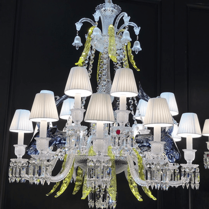 Traditional Colorful Candle Branch Blue Deer Crystal Chandelier for Living Room/Dining Room-Nobipets