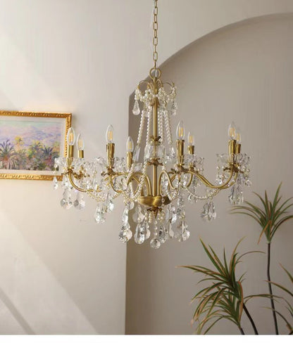 Traditional French Modern Candle Chandelier For Living Room Bedroom-Nobipets