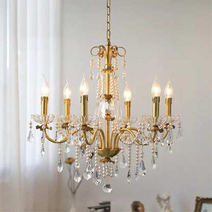 Traditional French Modern Candle Chandelier For Living Room Bedroom-Nobipets