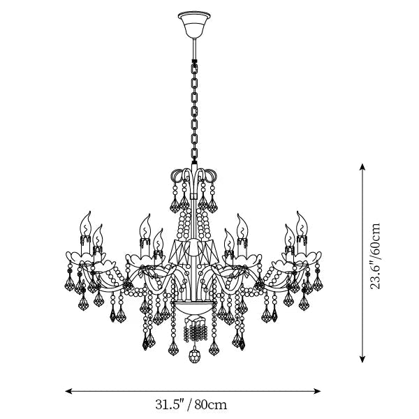 Traditional French Modern Candle Chandelier For Living Room Bedroom-Nobipets