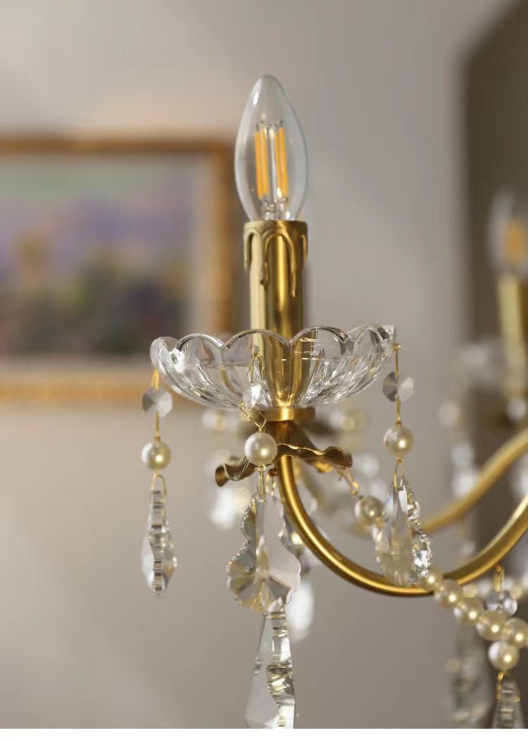 Traditional French Modern Candle Chandelier For Living Room Bedroom-Nobipets