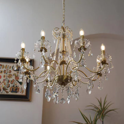 Traditional French Modern Candle Chandelier For Living Room Bedroom-Nobipets
